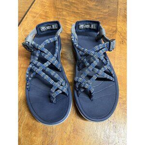 Viakix Women's 8 Navy Blue Walking Sandals Shoes Hiking Adjustable Comfort